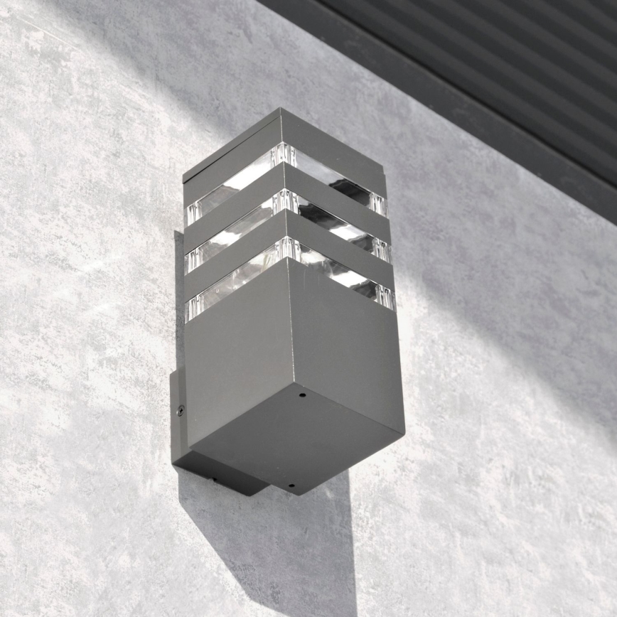 TEKSAS LED RGBW Dimmable Outdoor Wall Light 1xE27/9W/230V 2700-6500K Wi-Fi IP44 Anthracite