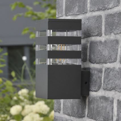 TEKSAS LED RGBW Dimmable Outdoor Wall Light 1xE27/9W/230V 2700-6500K Wi-Fi IP44 Anthracite
