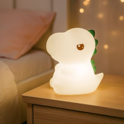 LED RGBW Dimmable Rechargeable Touch-Controlled Children's Night Light DINO LED/1W/5V 1200 mAh