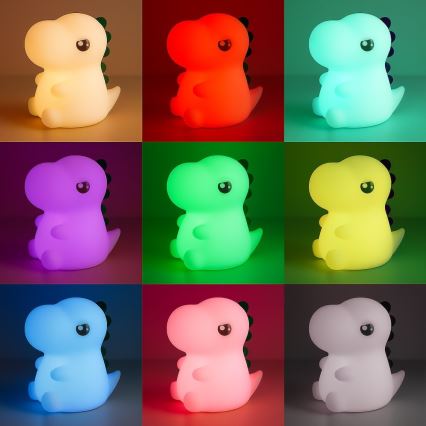 LED RGBW Dimmable Rechargeable Touch-Controlled Children's Night Light DINO LED/1W/5V 1200 mAh