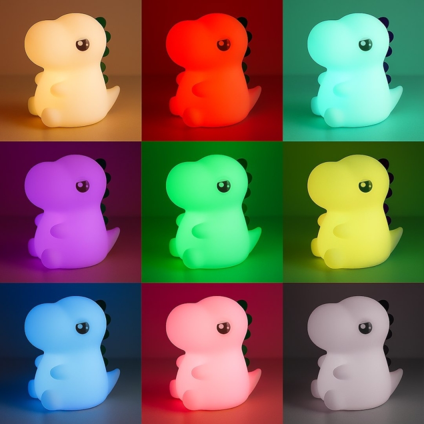 LED RGBW Dimmable Rechargeable Touch-Controlled Children's Night Light DINO LED/1W/5V 1200 mAh