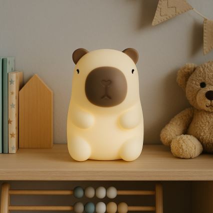 LED RGBW Dimmable Rechargeable Touch-Activated Kids' Night Light KAPYBARA LED/0,45W/5V 800 mAh