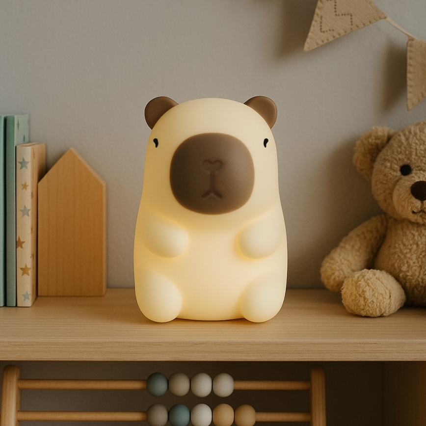 LED RGBW Dimmable Rechargeable Touch-Activated Kids' Night Light KAPYBARA LED/0,45W/5V 800 mAh