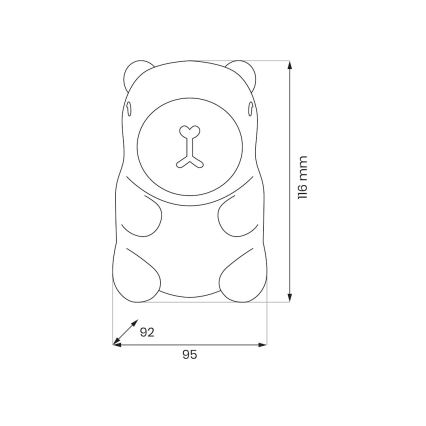 LED RGBW Dimmable Rechargeable Touch-Activated Kids' Night Light KAPYBARA LED/0,45W/5V 800 mAh