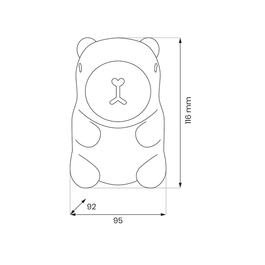 LED RGBW Dimmable Rechargeable Touch-Activated Kids' Night Light KAPYBARA LED/0,45W/5V 800 mAh