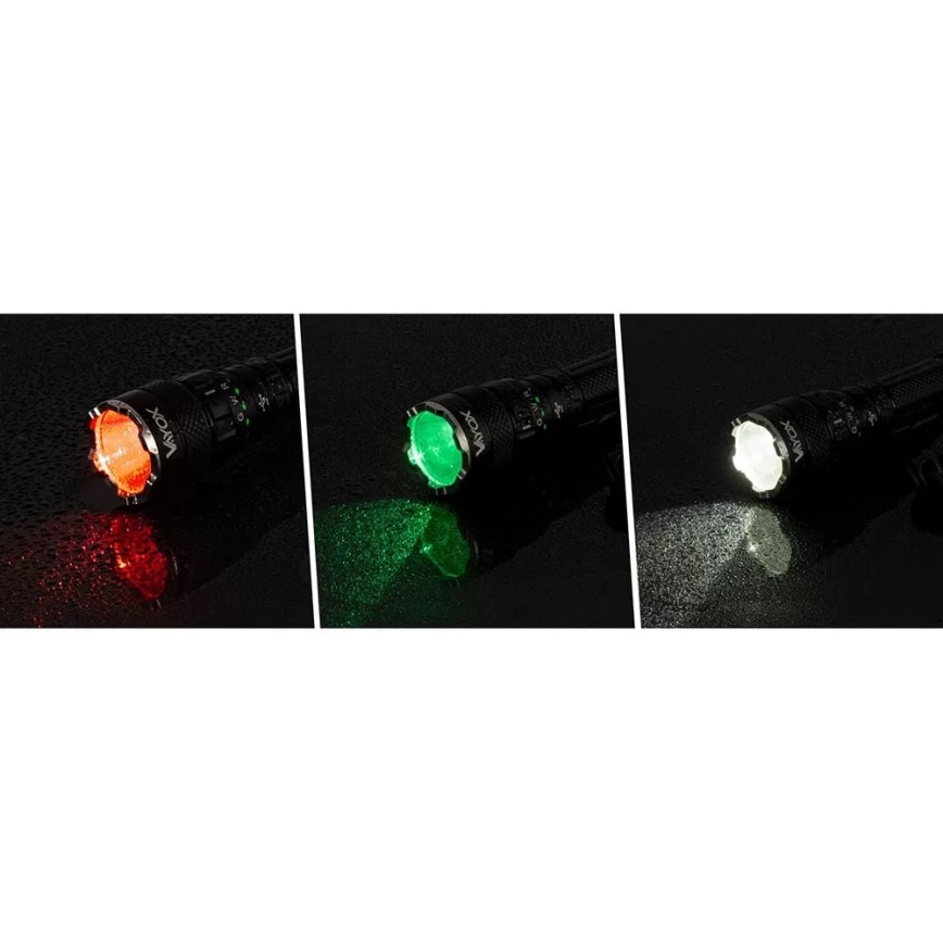 LED RGBW Dimmable rechargeable flashlight LED/15W/5V IP66 1500 shiny 2000 mAh