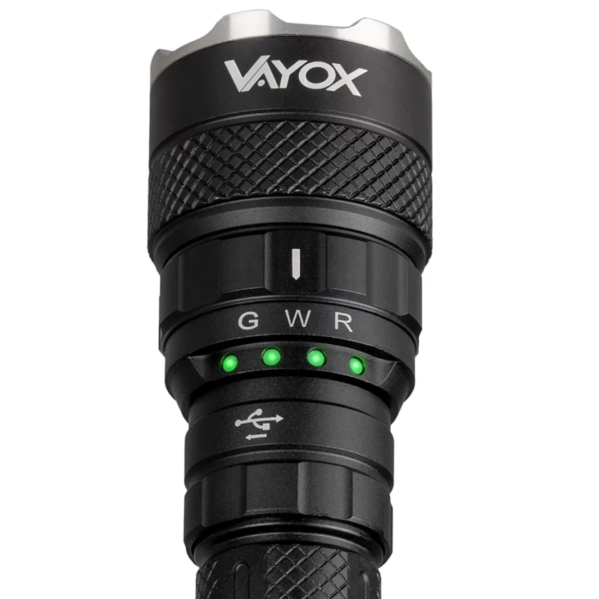 LED RGBW Dimmable rechargeable flashlight LED/15W/5V IP66 1500 shiny 2000 mAh