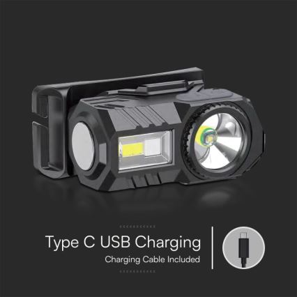 LED RGBW Dimmable rechargeable headlamp USB LED/3W/5V IP43 190 lm 24 h
