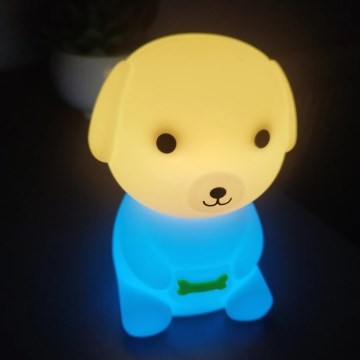 LED RGBW Dimmable Rechargeable Kids' Night Light, LED 2.5W/5V, 3000K (warm white), 1200 mAh — Dog-shaped