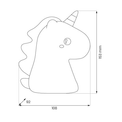 UNICORN Rechargeable Touch-Dimmable RGBW LED Children's Night Light LED/1W/5V 1200 mAh