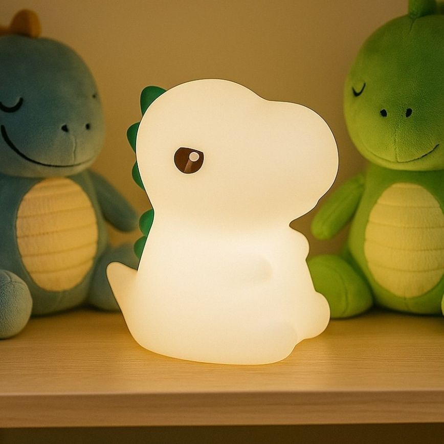 LED RGBW Dimmable Rechargeable Touch-Controlled Children's Night Light DINO LED/1W/5V 1200 mAh