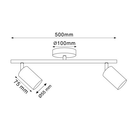 LED RGBW dimmable spotlight GOLDI 2×GU10 / 6.5W / 230V, 2700–6500K, Wi‑Fi, gold