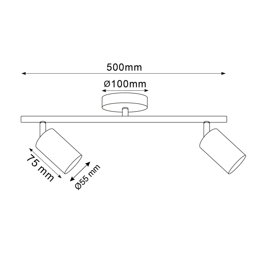 LED RGBW dimmable spotlight GOLDI 2×GU10 / 6.5W / 230V, 2700–6500K, Wi‑Fi, gold