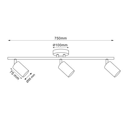 LED RGBW Dimmable Spotlight GOLDI 3xGU10/6W/230V 3000K Wi-Fi Gold