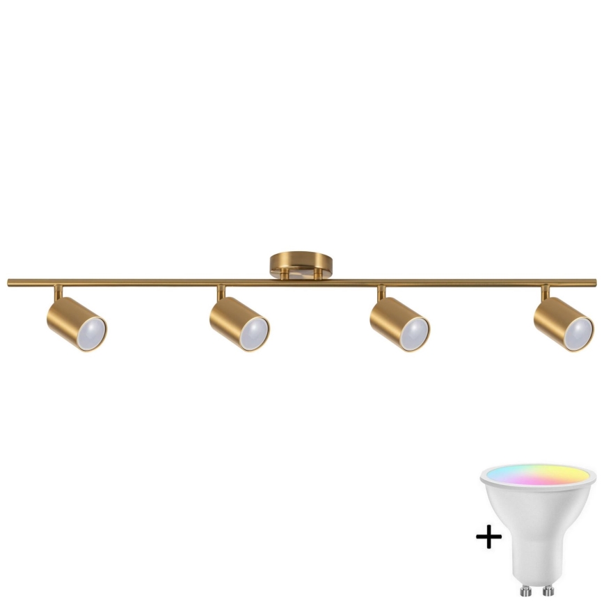 LED RGBW Dimmable spotlight GOLDI 4xGU10/6,5W/230V 2700-6500K Wi-Fi gold