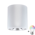 LED RGBW Dimmable Spotlight JUPITER 1x E27/6.5W/230V 2700–6500K Wi‑Fi Ø 13 cm White
