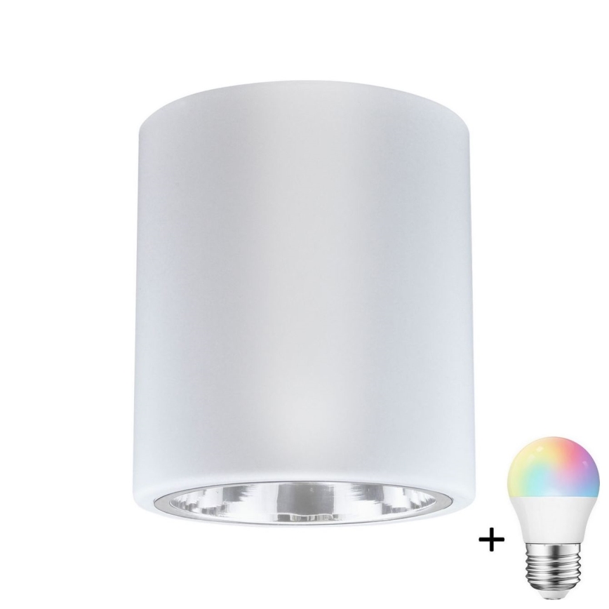 LED RGBW Dimmable Spotlight JUPITER 1x E27/6.5W/230V 2700–6500K Wi‑Fi Ø 13 cm White