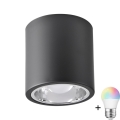 LED RGBW Dimmable Spotlight JUPITER 1xE27/6.5W/230V 2700-6500K Wi-Fi 13 cm Black