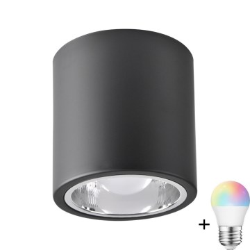 LED RGBW Dimmable Spotlight JUPITER 1xE27/6.5W/230V 2700-6500K Wi-Fi 13 cm Black