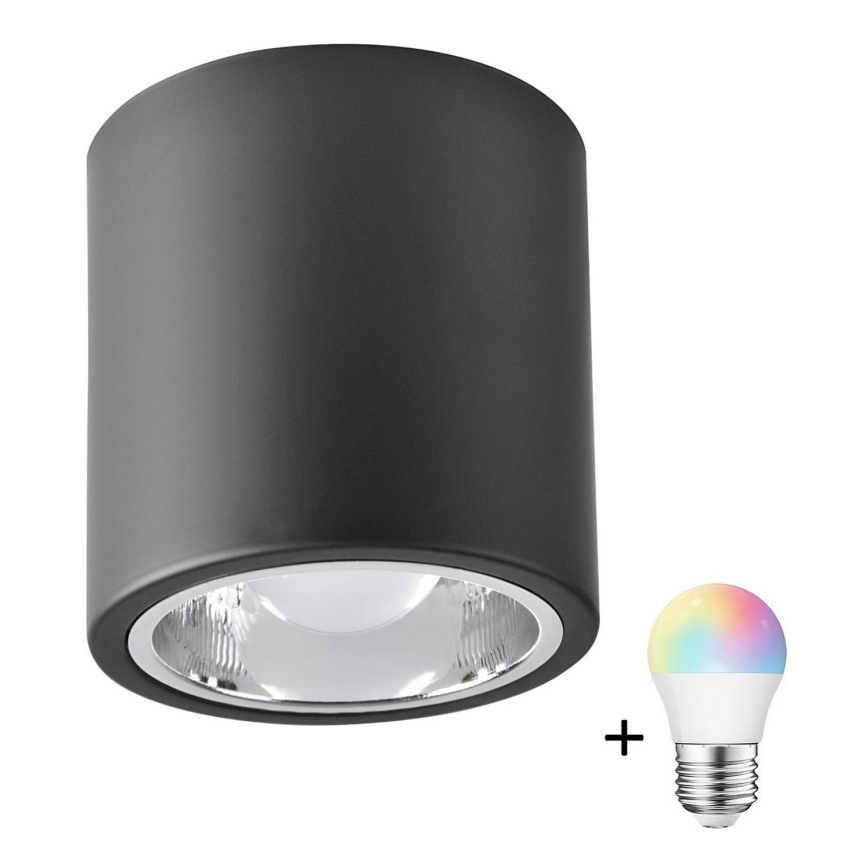 LED RGBW Dimmable Spotlight JUPITER 1xE27/6.5W/230V 2700-6500K Wi-Fi 13 cm Black