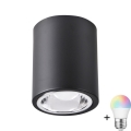 LED RGBW Dimmable Spotlight JUPITER 1xE27/6.5W/230V 2700-6500K Wi-Fi 9.8 cm Black