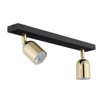 LED RGBW Dimmable spotlight TOP 2xGU10/6,5W/230V 2700-6500K black/gold