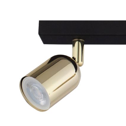 LED RGBW Dimmable spotlight TOP 2xGU10/6,5W/230V 2700-6500K black/gold