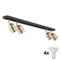 LED RGBW Dimmable TOP Spotlight 4xGU10/6,5W/230V 2700-6500K Black/Gold