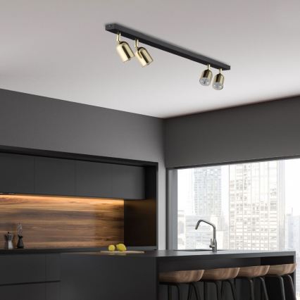 LED RGBW Dimmable TOP Spotlight 4xGU10/6,5W/230V 2700-6500K Black/Gold