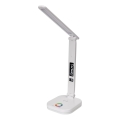 LED RGBW Dimmable touch table lamp with wireless charging, display and USB port MAGNUS LED/6W/5V 3000-6500K white