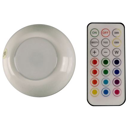 LED RGBW Dimmable furniture lighting LED/0,5W/4,5V 3xAAA white + remote control