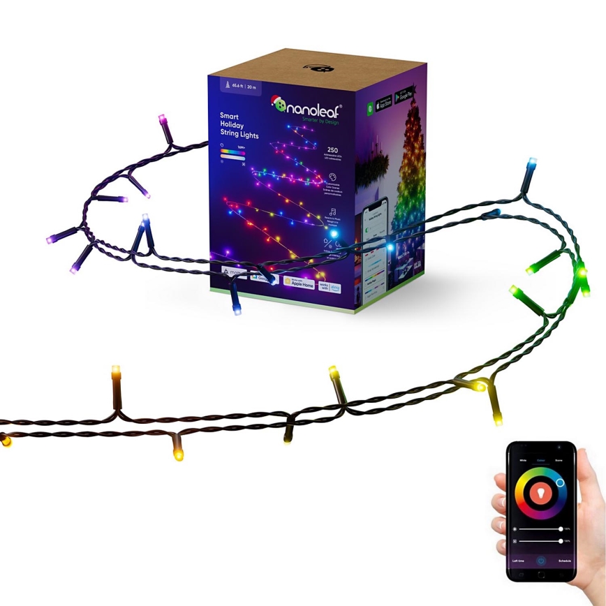 Nanoleaf - LED RGBW Outdoor Christmas chain ESSENTIALS 250xLED 2x10m 2700-6500K Wi-Fi IP44