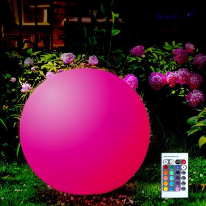 LED RGBW Solar lamp BALL LED/1,2V d. 30 cm IP65 + remote control