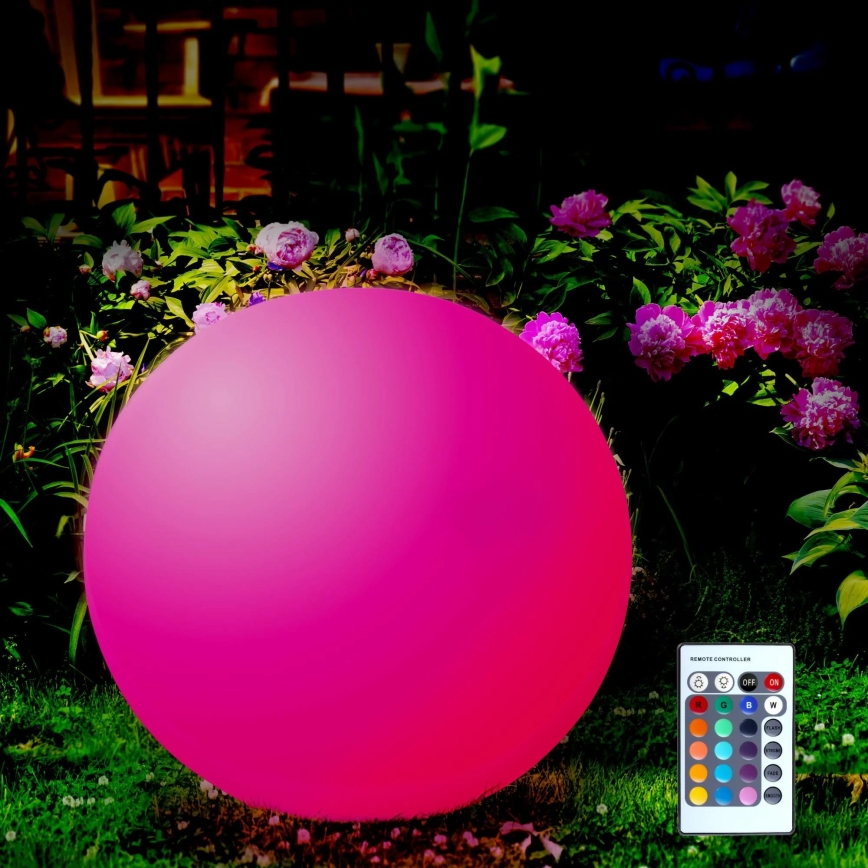 LED RGBW Solar lamp BALL LED/3,2V d. 20 cm IP65 + remote control