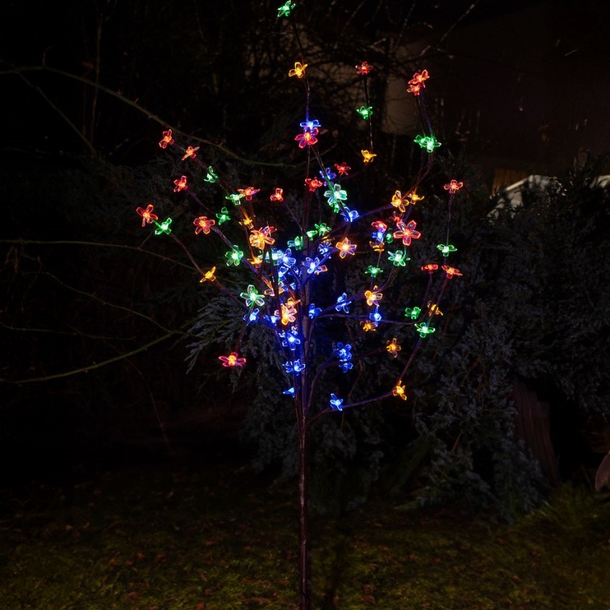 LED RGBW Solar light TREE LED/0,1W/1,2V 600 mAh IP44 brown
