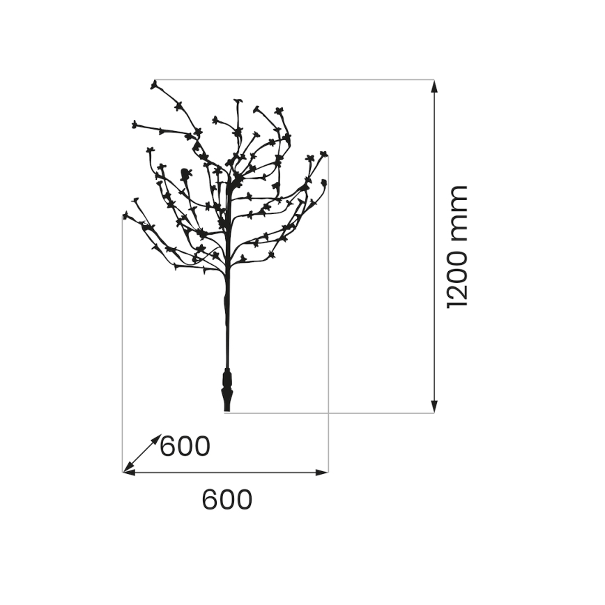 LED RGBW Solar light TREE LED/0,1W/1,2V 600 mAh IP44 brown