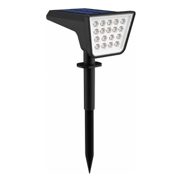 LED RGBW solar light with sensor, LED / 3.7 V, IP54, 1200 mAh, black