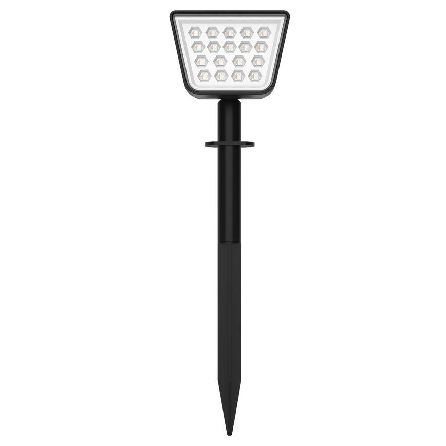 LED RGBW solar light with sensor, LED / 3.7 V, IP54, 1200 mAh, black