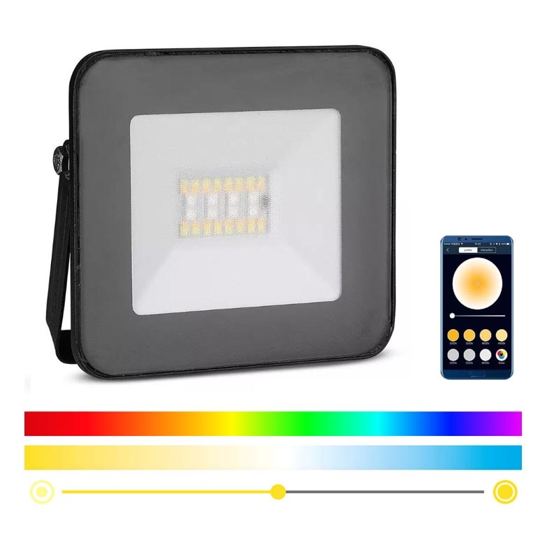 LED Smart dimmable RGB floodlight LED/20W/230V IP65 black