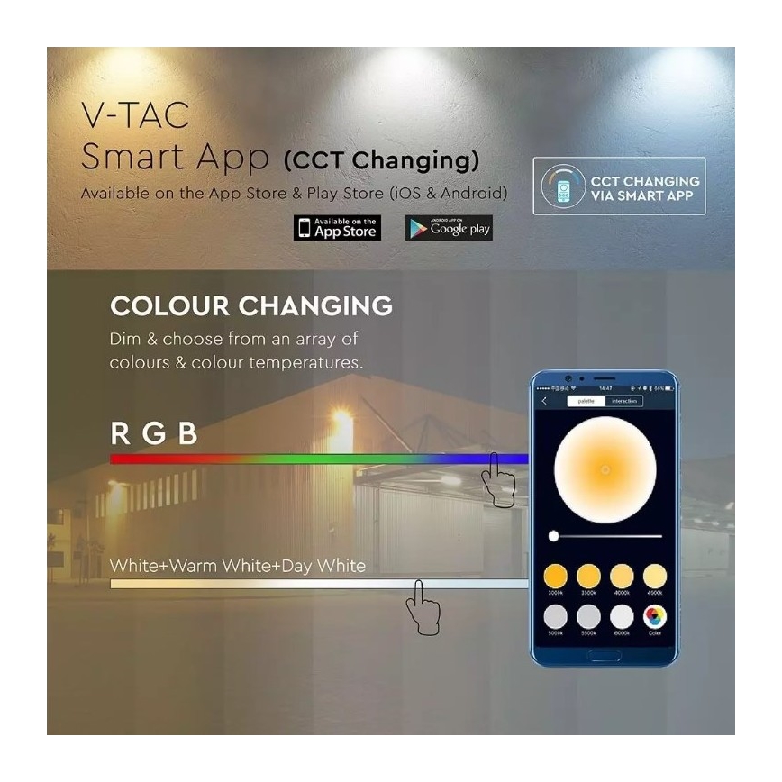 LED Smart dimmable RGB floodlight LED/20W/230V IP65 black