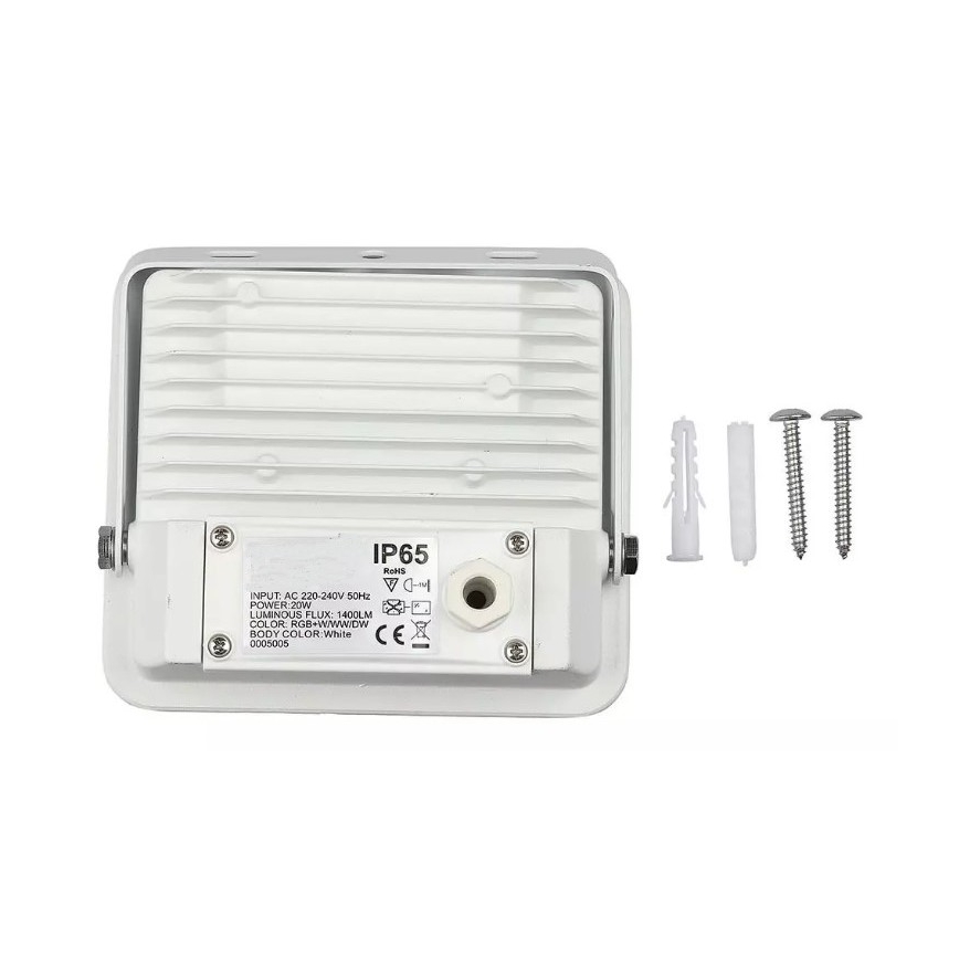 LED Smart dimmable RGB floodlight LED/20W/230V IP65 white