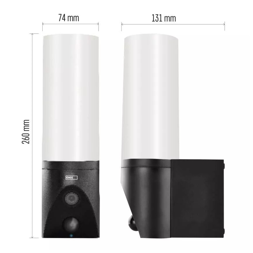 LED Smart outdoor camera with a light GoSmart LED/12W/230V 3200K IP65 Wi-Fi Tuya black