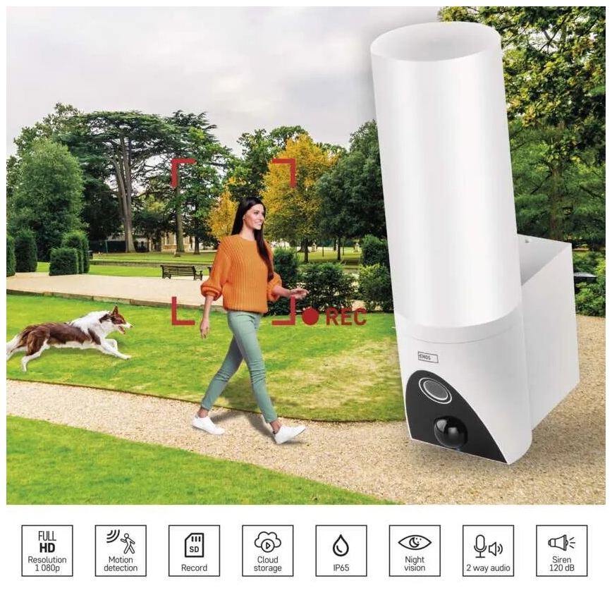 LED Smart outdoor camera with a light GoSmart LED/12W/230V IP65 Wi-Fi Tuya white
