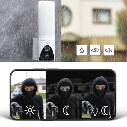 LED Smart outdoor camera with a light GoSmart LED/12W/230V IP65 Wi-Fi Tuya white
