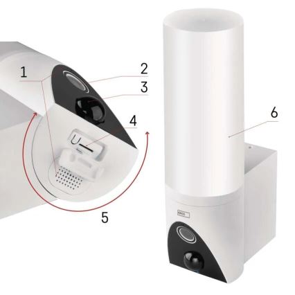 LED Smart outdoor camera with a light GoSmart LED/12W/230V IP65 Wi-Fi Tuya white