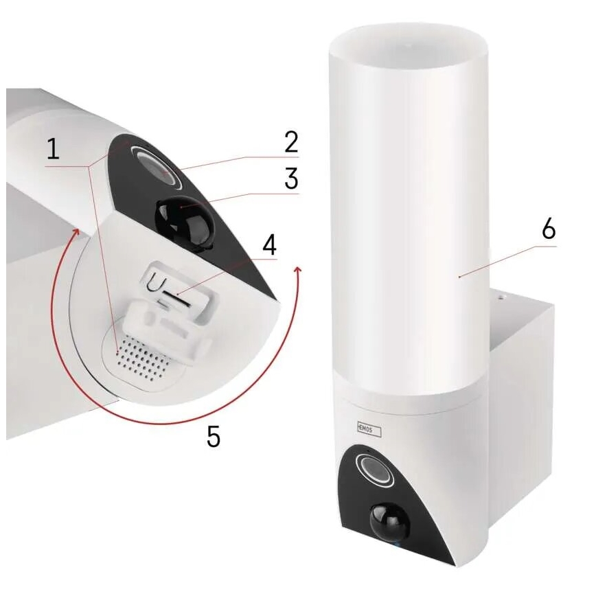LED Smart outdoor camera with a light GoSmart LED/12W/230V IP65 Wi-Fi Tuya white