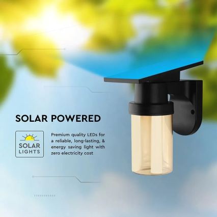 Solar LED Wall Lamp LED/3.7V 2700/3200/5000K IP54 1800 mAh Black/Smoky Beige + Remote Control