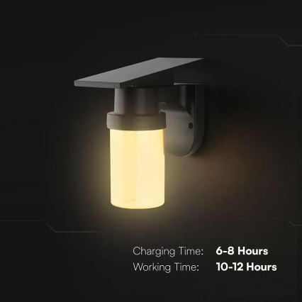 Solar LED Wall Lamp LED/3.7V 2700/3200/5000K IP54 1800 mAh Black/Smoky Beige + Remote Control