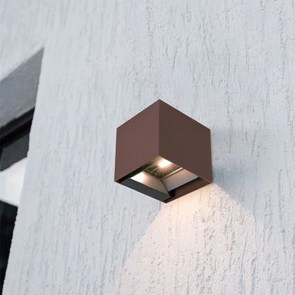 LED Solar Wall Light with Sensor LED/9W/3.7V 3000/4000/5000K IP65 2600 mAh Brown
