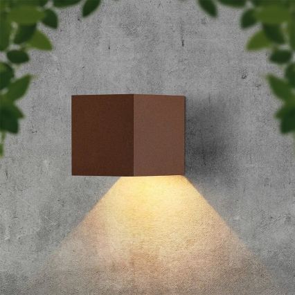 LED Solar Wall Light with Sensor LED/9W/3.7V 3000/4000/5000K IP65 2600 mAh Brown